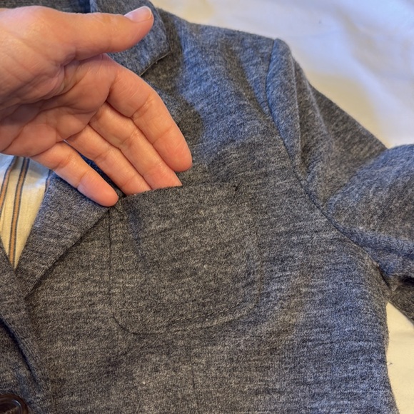 Anthropologie Cartonnier heather gray wool cropped blazer lined jacket size 0 - Picture 11 of 13